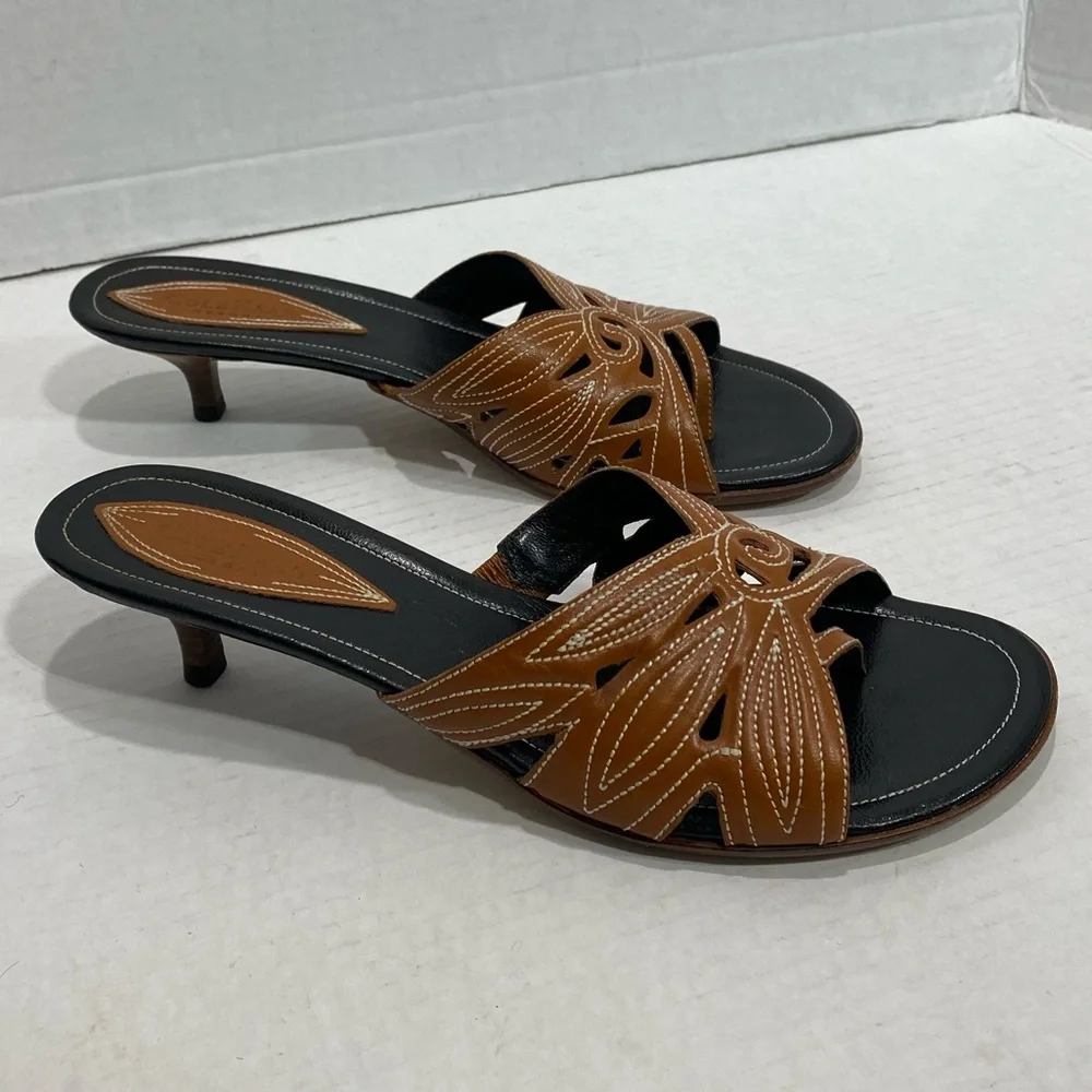Cole Haan Brown Leather Slide Sandals